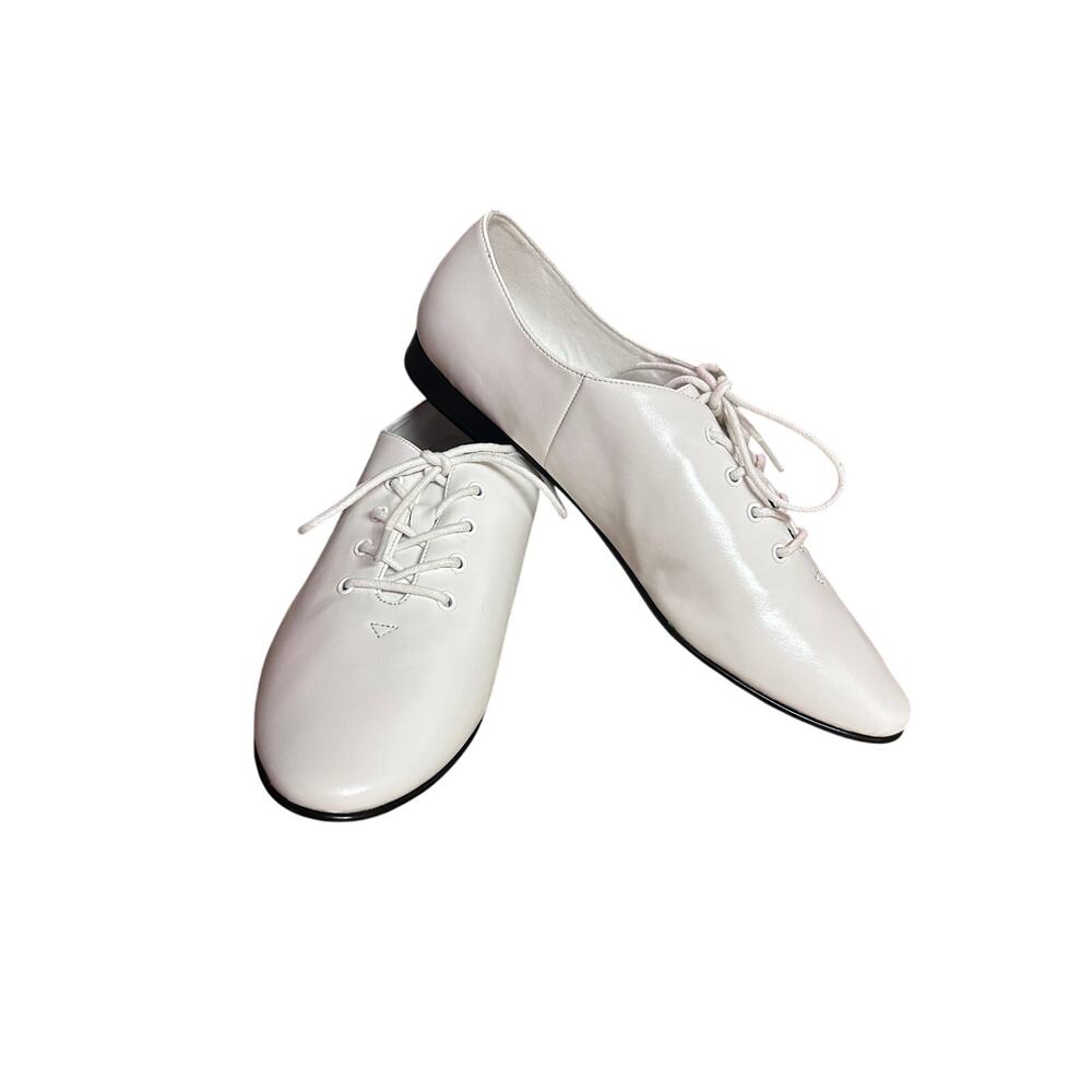 NWOT Jeffrey Campbell White Leather Oxford Lace-Up Flats 8.5